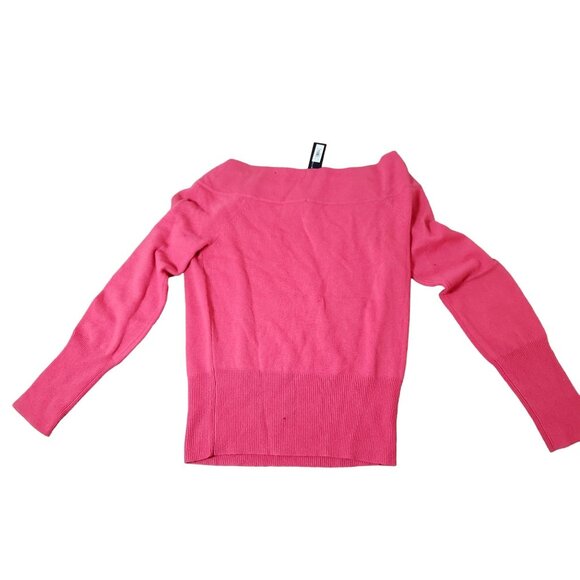 Womens Pink Off-Shoulder Sweater By The Limited Size L Cashmere - Picture 5 of 8